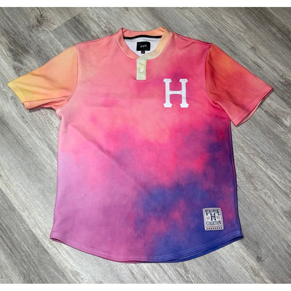 Huf worldwide skateboarding shirt men's‎ large tie-dye